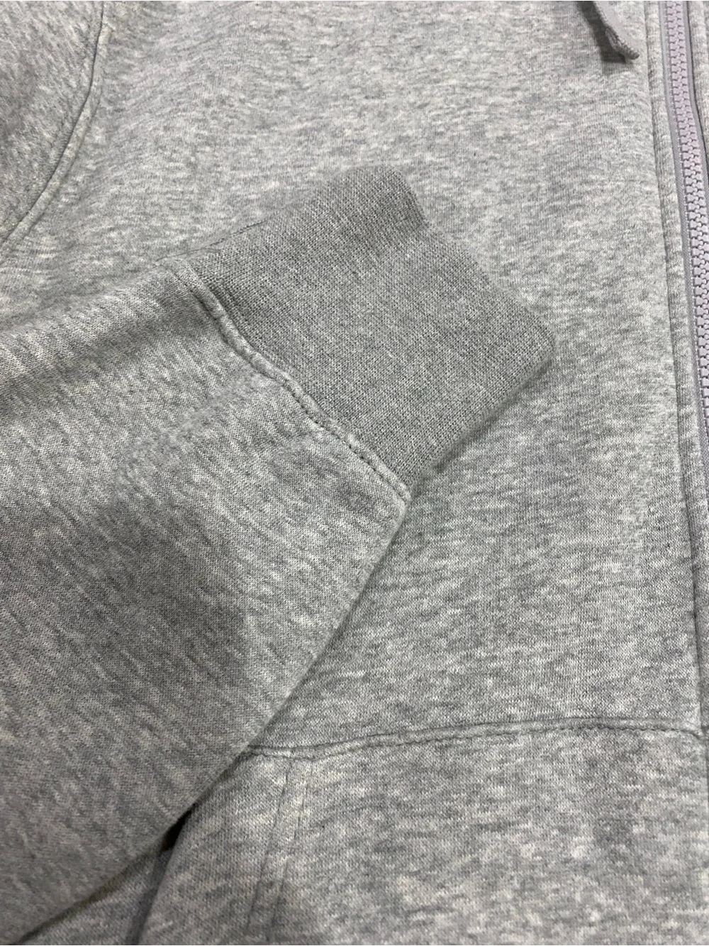 Nike Light Gray Full-Zip Hooded Sweatshirt
